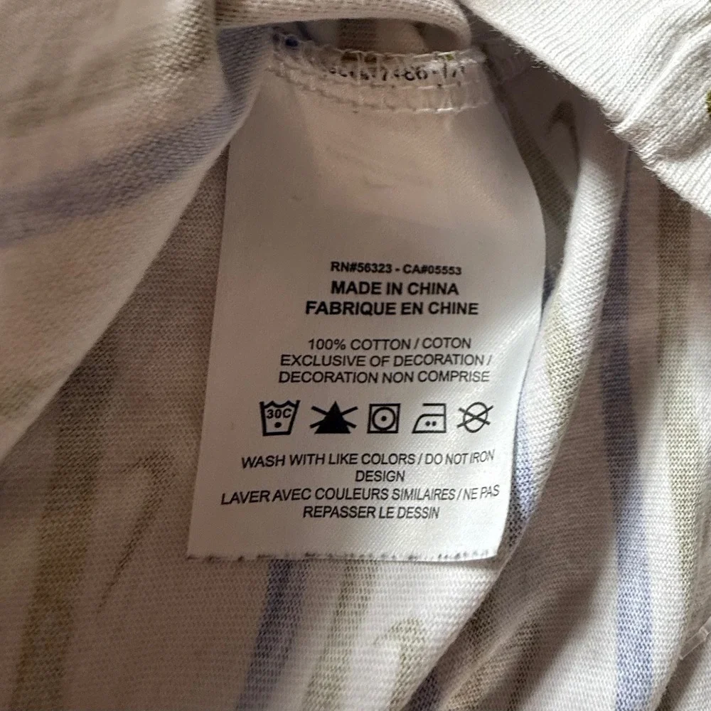 Nike T-Shirt Mens XL Striped All Over Print Swoosh Logo White Blue‎ Olive